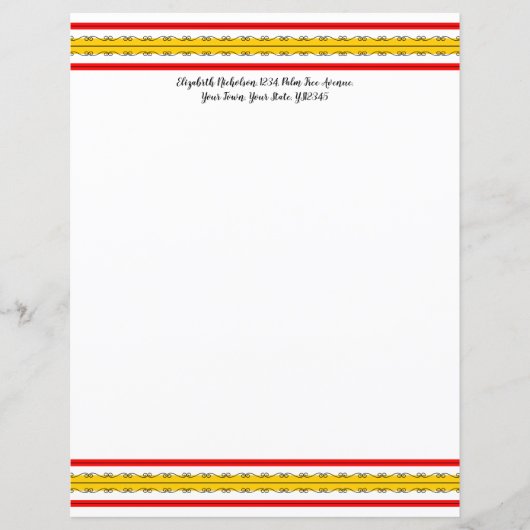 Spanischer Stripe Text 8.5 x 11 (Vorderseite)
