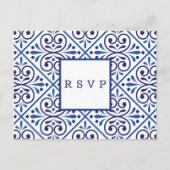 Spanischer Tankland, Hochzeit der Marine RSVP MEAL Einladungspostkarte (Vorderseite)