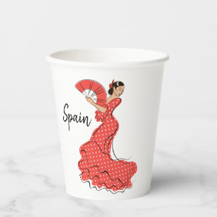 Spanischer Tänzer Flamenco Pappbecher