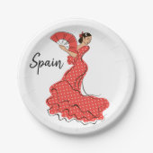 Spanischer Tänzer Flamenco Pappteller (Vorderseite)