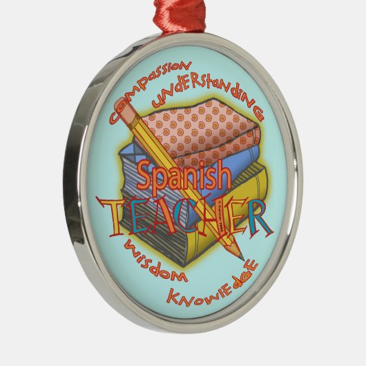 Spanischer Teacher Deluxe Rundschmuck Ornament Aus Metall (Rechts)