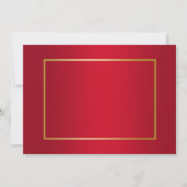 Spanischer Text Stylish Ruby & Gold Festliches Wei Einladung (Rückseite)