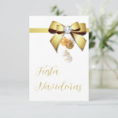 Spanischer Text Weihnachtsfeier Einladung (Stehend Vorderseite)