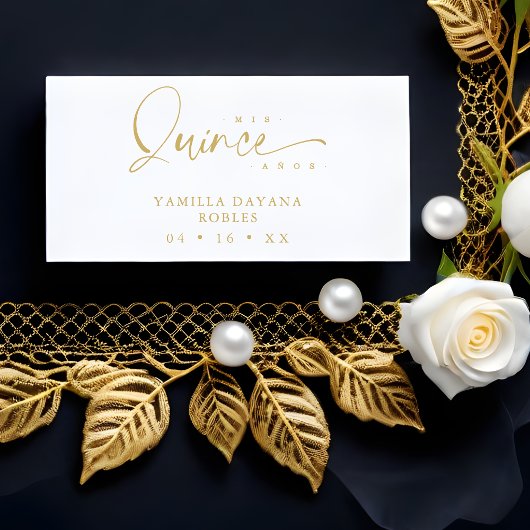 Spanischer Trendy Quinceañera Mis XV Años Zitat Gummistempel