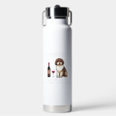 Spanischer Wasser und Wein Lustiger Hund 1 Trinkflasche (Vorderseite)