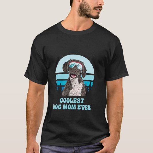 Spanischer Wasserdog Skifahren Winter Coolste Hund T-Shirt (Vorderseite)