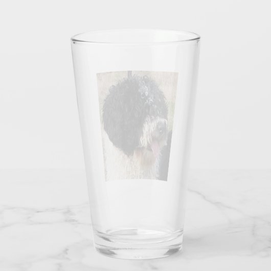 Spanischer Wasserhund Glas (Rückseite)