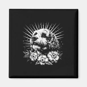 Spanischer Wasserhund Lover Retro Stil Tattoo _1 Magnet