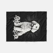 Spanischer Wasserhund Lover Retro Stil Tattoo Fleecedecke (Vorderseite (Horizontal))