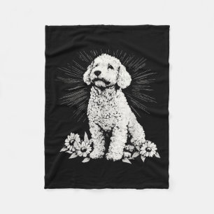 Spanischer Wasserhund Lover Retro Stil Tattoo Fleecedecke