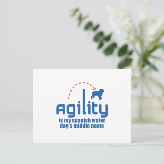 Spanischer Wasserhund Postkarte (Stehend Vorderseite)