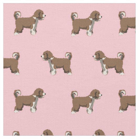 Spanischer Wasserhund Rosa Hund Stoff (Nahaufnahme)