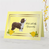 Spanischer Wasserhund und Gelbe Rosen - Groß Karte (Gelbe Blume)