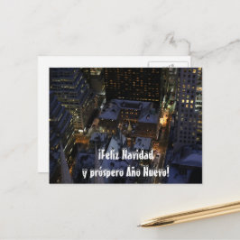 Spanischer Weihnachtsbaum in Manhattan in der Nach Postkarte