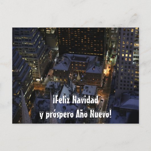 Spanischer Weihnachtsbaum in Manhattan in der Nach Postkarte (Vorderseite)