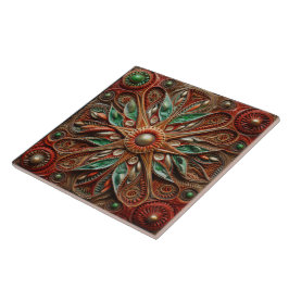 Spanischer Weihnachtsstern Handfarbe Terracotta Fliese