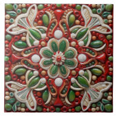 Spanischer Weihnachtsstern Handfarbe Terracotta No Fliese (Vorderseite)