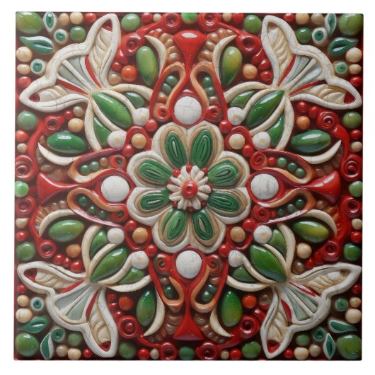 Spanischer Weihnachtsstern Handfarbe Terracotta No Fliese (Vorderseite)