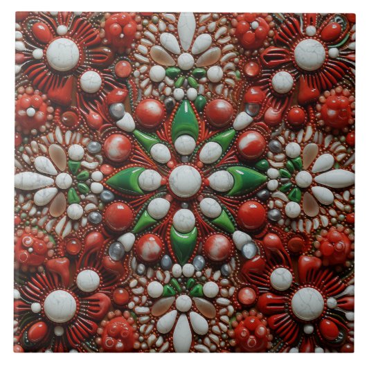 Spanischer Weihnachtsstern Handfarbe Terracotta No Fliese (Vorderseite)