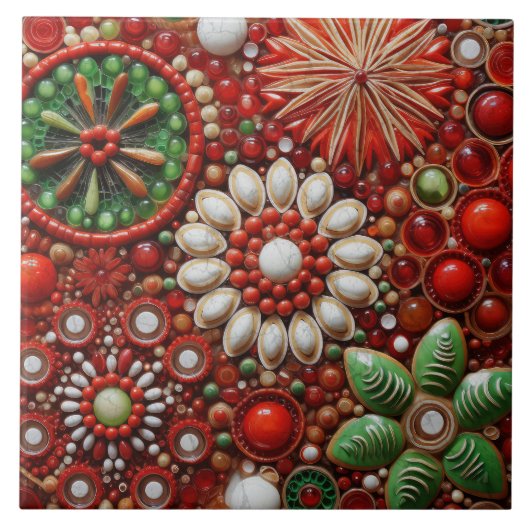 Spanischer Weihnachtsstern Handfarbe Terracotta No Fliese (Vorderseite)