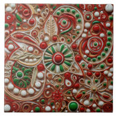 Spanischer Weihnachtsstern Handfarbe Terracotta No Fliese (Vorderseite)