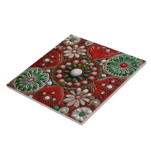 Spanischer Weihnachtsstern Handfarbe Terracotta Nr Fliese (Seite)