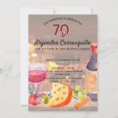 Spanischer Wein & Käse Degustation Klasse 70. Gebu Einladung (Vorderseite)