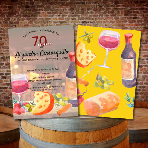 Spanischer Wein & Käse Verkostung Klassischer 70.  Einladung