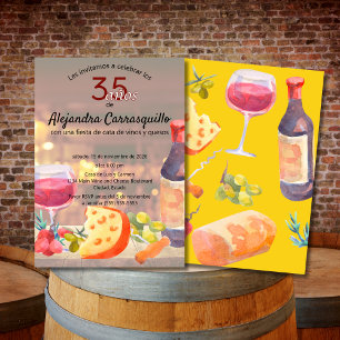 Spanischer Wein- und Käseverkostung 35. Geburtstag Einladung