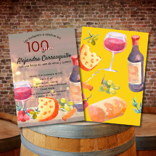 Spanischer Wein- und Käseverkostung zum 100. Gebur Einladung