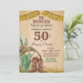 Spanischer Western Cowboy Einladung zum Geburtstag (Stehend Vorderseite)