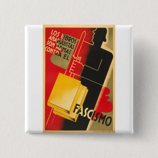 Spanischer ziviler Kriegs-Anarchist/Facism Button (Vorderseite)