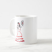 Spanischer Zucker-Schädel-Tänzer Kaffeetasse (Vorderseite Links)