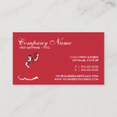 Spanischer Zucker-Schädel-Tänzer: rot, schwarz und Visitenkarte (Rückseite)