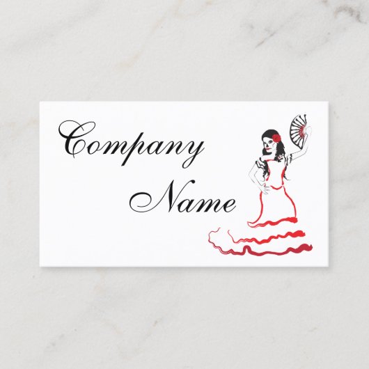 Spanischer Zucker-Schädel-Tänzer: rot, schwarz und Visitenkarte (Vorderseite)