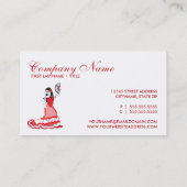 spanischer Zuckerschädeltänzer: Pflaumenrot Visitenkarte (Rückseite)