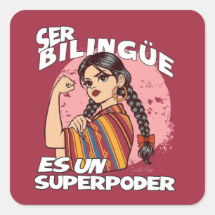 Spanischer zweisprachiger Lehrer ESL Maestra Bilin Quadratischer Aufkleber