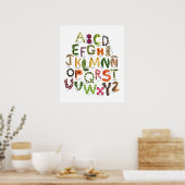 Spanisches Alphabet Obst und Gemüse Mexiko Poster (Küche)