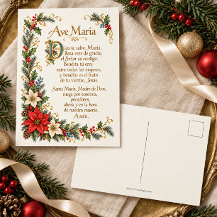 Spanisches Ave Maria Weihnachtsgebet Feiertagspostkarte