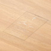 Spanisches Bautizo-Skript Weiße Taufe Acryleinladungen (Ablage )