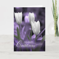 Spanisches Beileid Con Simpatia Lila Weiße Tulpen
