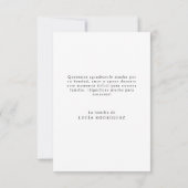 Spanisches Beileid-Foto zur Beerdigung Dankeskarte (Rückseite)