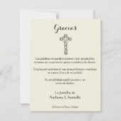 Spanisches Bestattungs-Beileid Heilige Karte Danke (Rückseite)