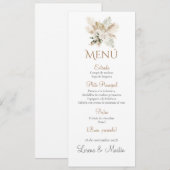 Spanisches Boho Wedding Menu Menükarte (Vorne/Hinten)
