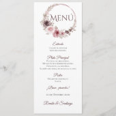Spanisches Boho Wedding Menu Menükarte (Vorderseite)