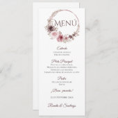 Spanisches Boho Wedding Menu Menükarte (Vorne/Hinten)