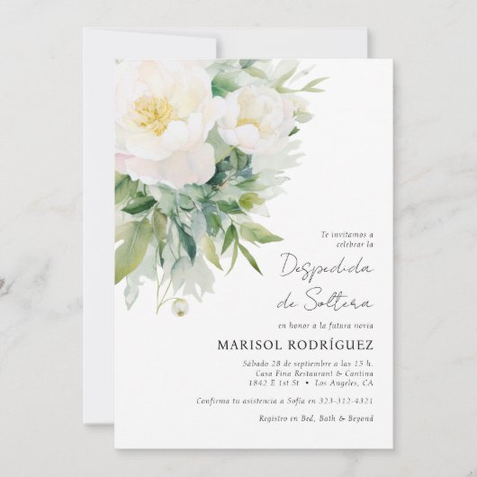 Spanisches Brautparty Despedida de Soltera Einladung (Vorderseite)