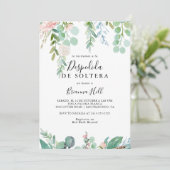 Spanisches Brautparty in tropischen Farben Einladung (Stehend Vorderseite)