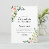 Spanisches Brautparty mit einfachem Blumengrün Einladung (Stehend Vorderseite)