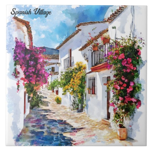 Spanisches Dorf Fliese (Vorderseite)